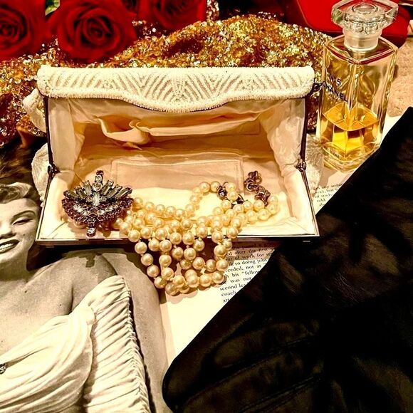 ♥️ Vintage Beaded evening clutch purse 1950s/60s, Walborg made in Japan - Picture 8 of 13